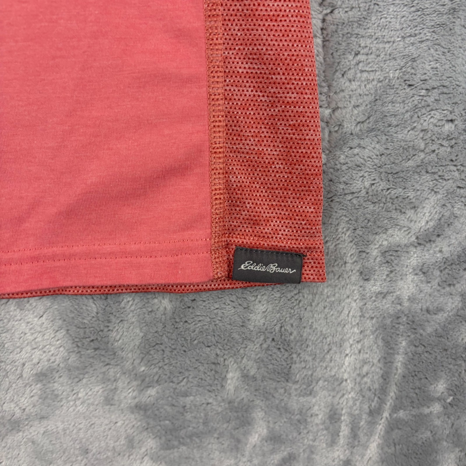Eddie Bauer Travex Polo Shirt Large Tall Orange Pocket Breathable Mesh Back