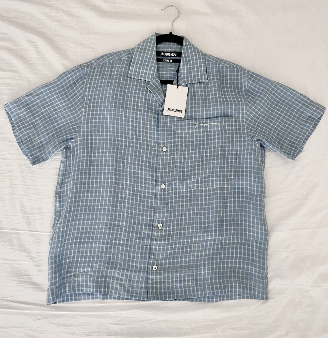 JACQUEMUS ‘La Chemise Jean’ Men’s Blue Short Sleeve Shirt – Size 44