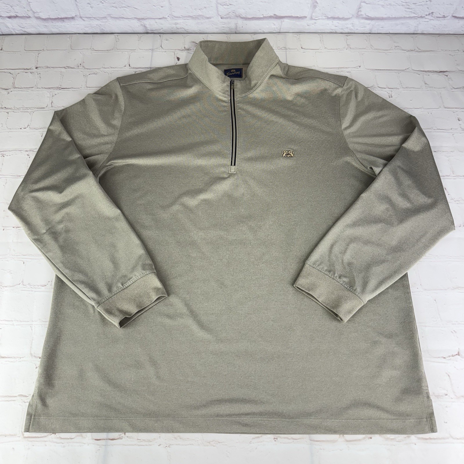 Tourney Beige Lightweight Stretch 1/4 Zip Golf Casual Pullover Size Men’s XL