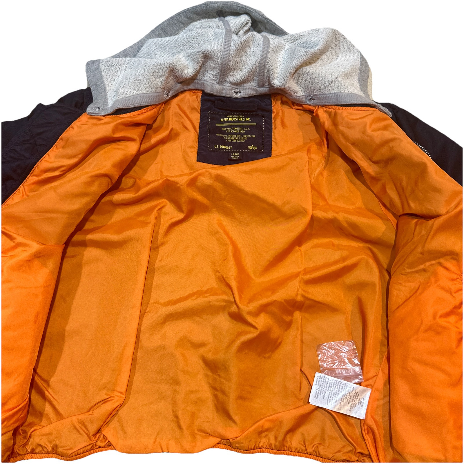 Alpha Industries Inc. Official U.S. Defense Department Contractor Bomber Jacket