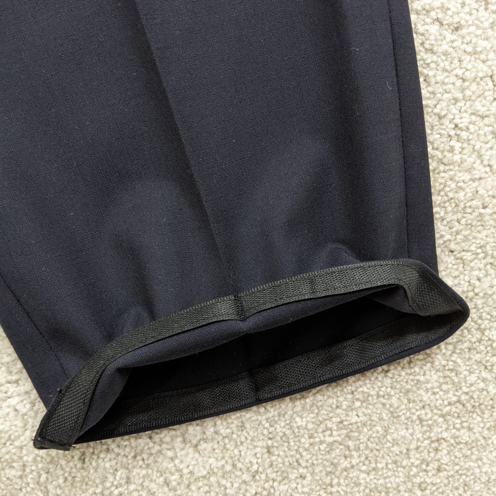 Meyer Roma Mens Trousers 42W 32L Navy Blue Wool Blend Stretch Smart Casual