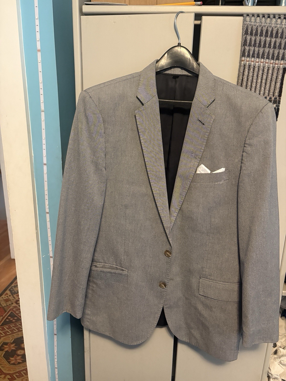 J.CREW Ludlow Gray Twill Wool Slim 2-Piece Suit 38R Regular 32×32 2-Button