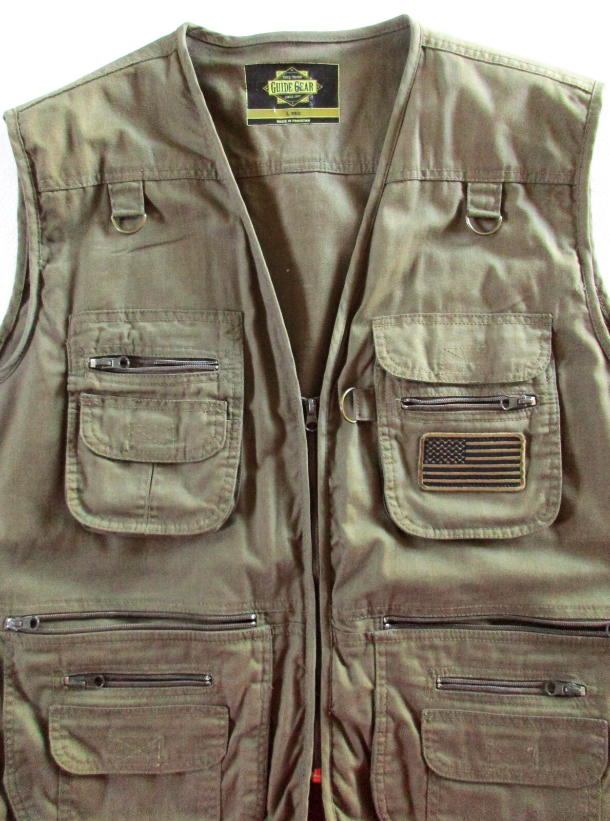 Tactical Vest Men’s L Regular Guide Gear Concealment Hunting Camping Travel OD