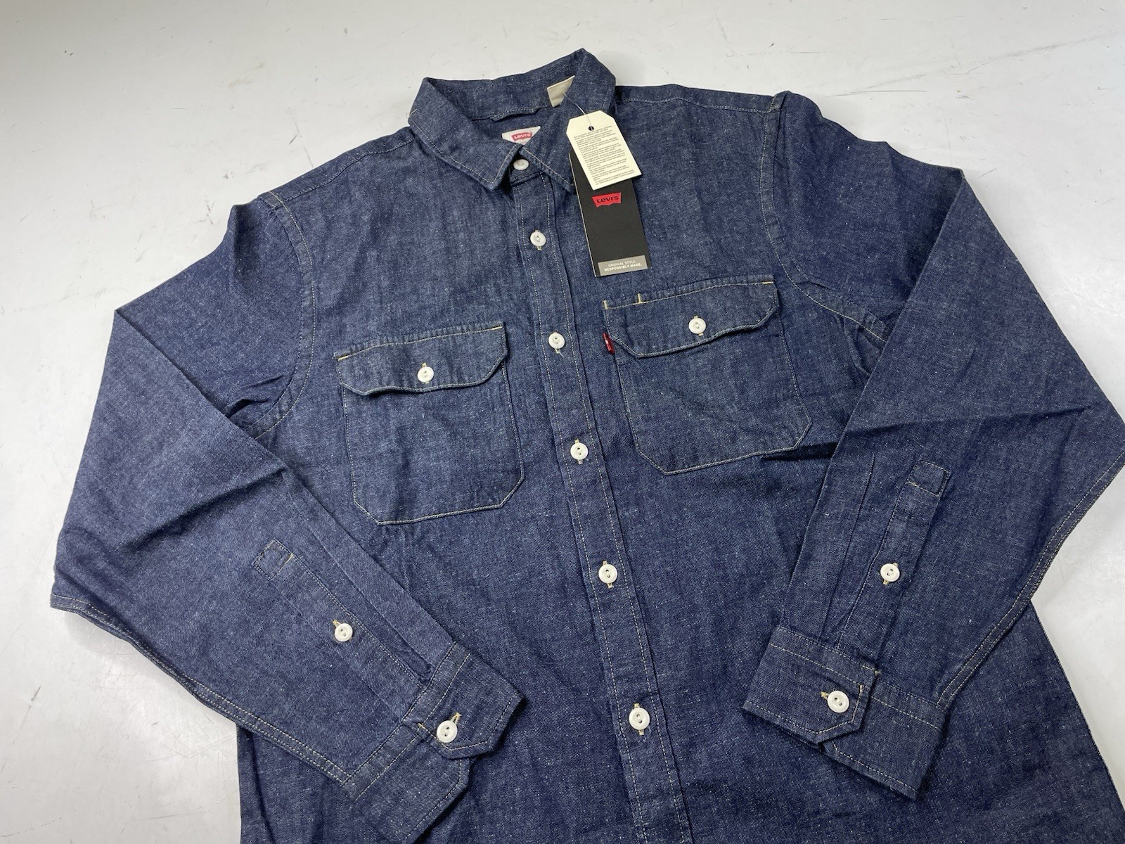 Levis Jackson The Worker Shirt Men S Relaxed Utility Cowboy Denim Hemp Button Up