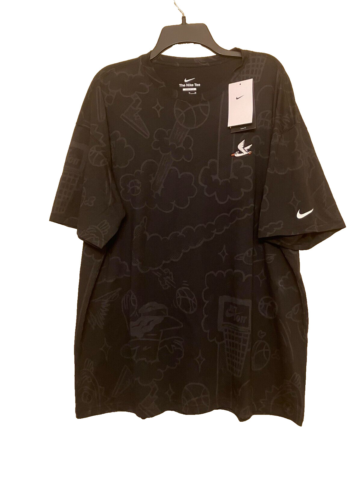 NWTs NIKE AIR MAX 90 BASKETBALL LOOSE FIT T-SHIRT DZ2698-010 MEN SIZE XL X-LARGE