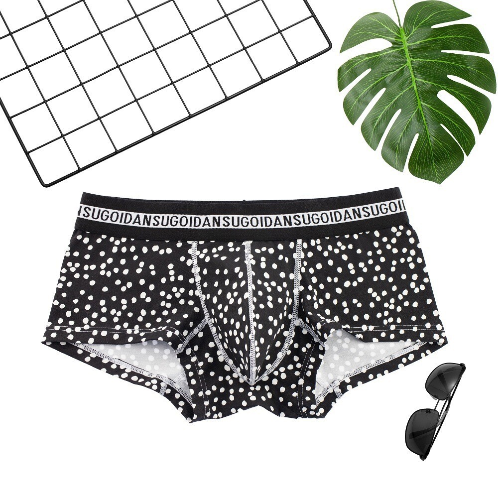 Sexy slim floral flat-angle men’s panties cotton personalized printed panties