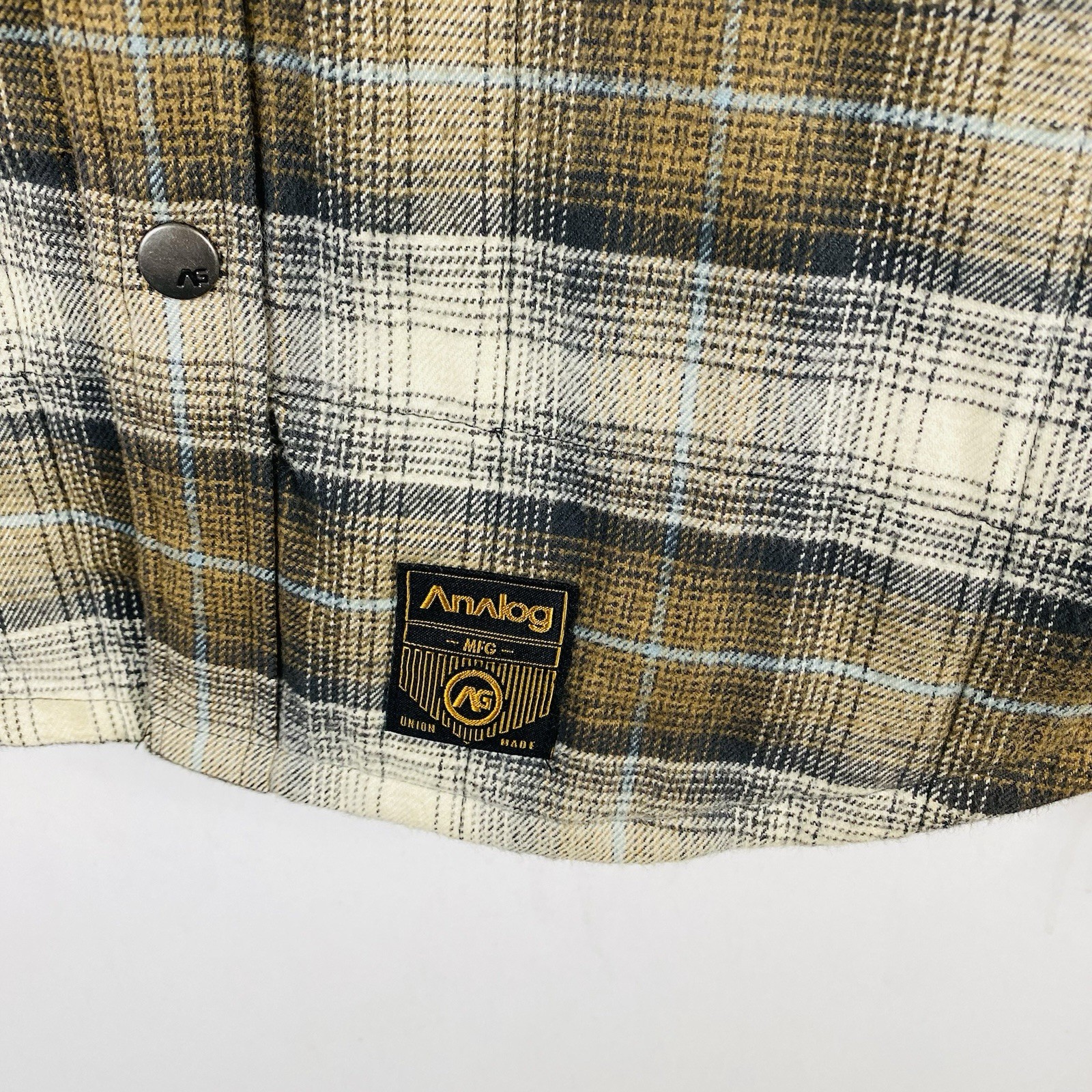 Analog By Burton Jacket Men’s Large Brown Plaid Flannel Shacket Bowery 174220