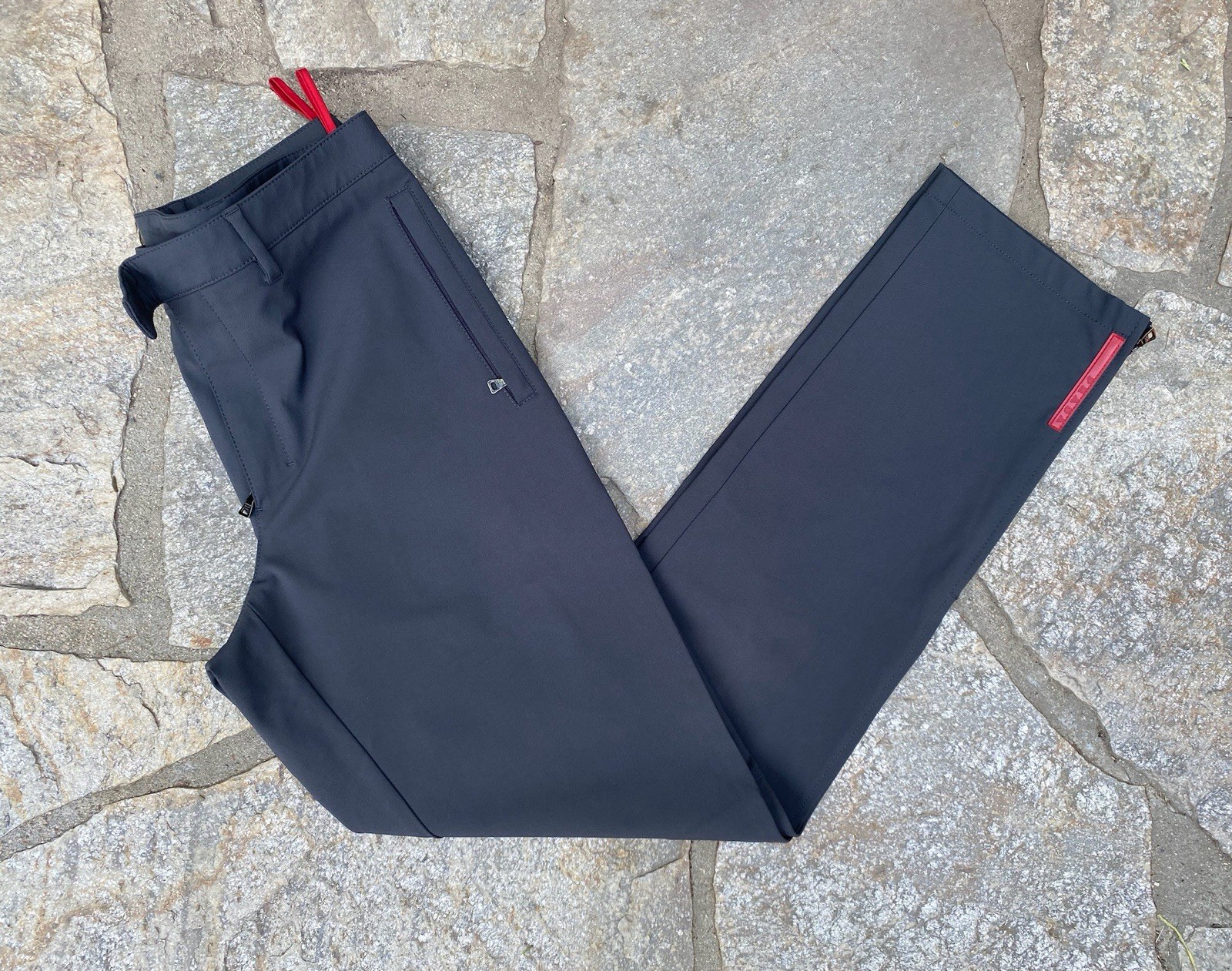 Vintage Prada Milano Linea Rossa Red Tab Logo Nylon Blend Trousers Pants Size 48