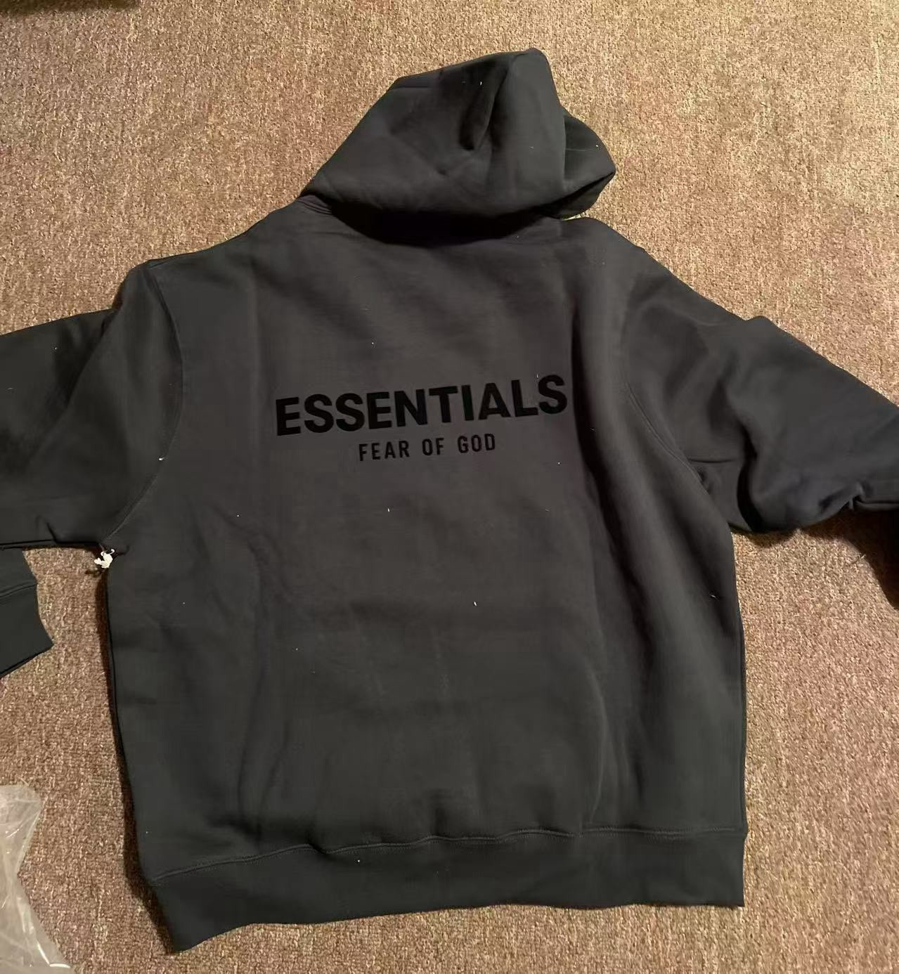 Fear of God Essentials Black Stretch Limo Hoodie Brand New Size XXS
