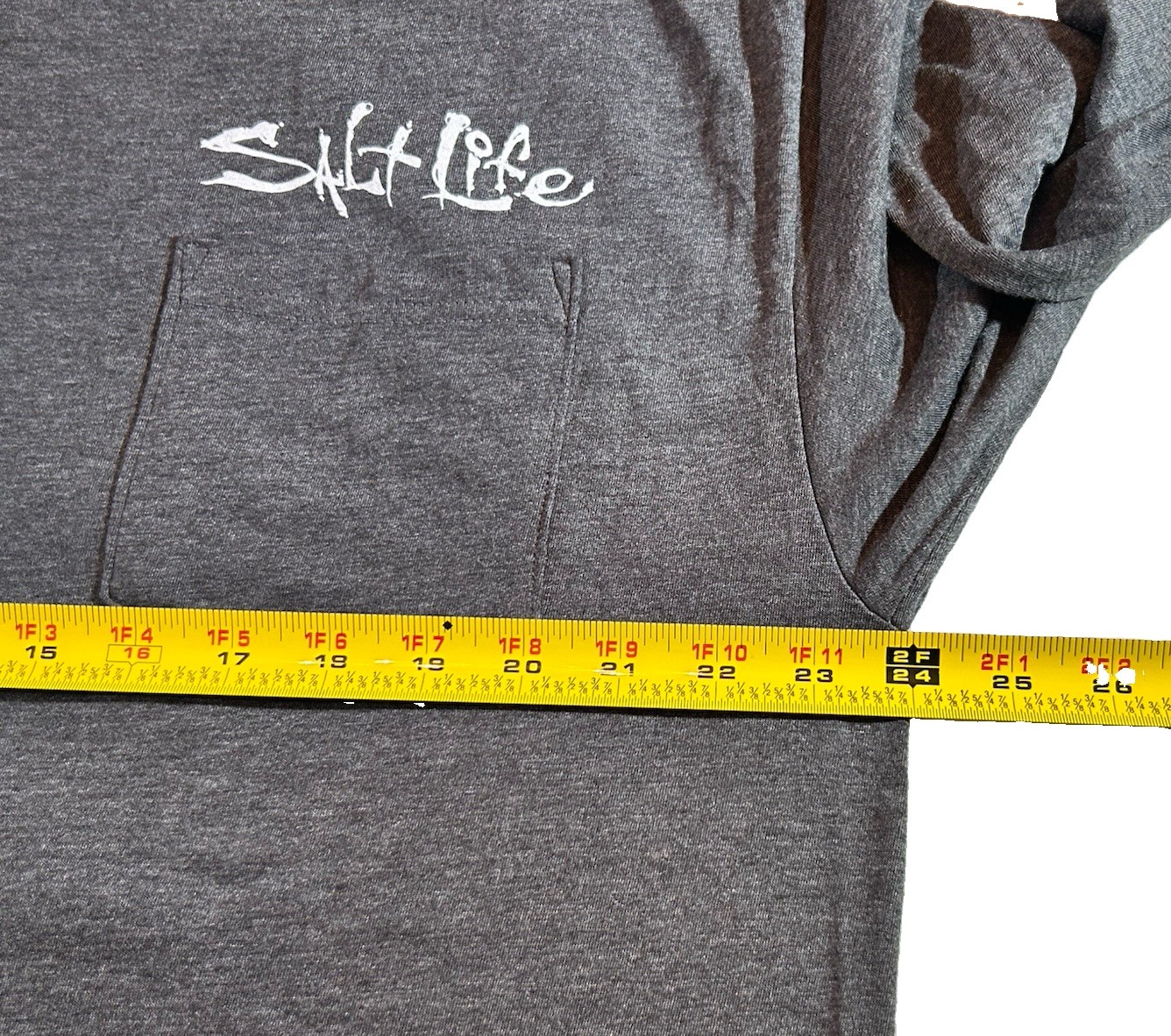 SALT LIFE Men’s XL Live Salty Casual Pullover LS Pocket T-Shirt Hook Line Sinker