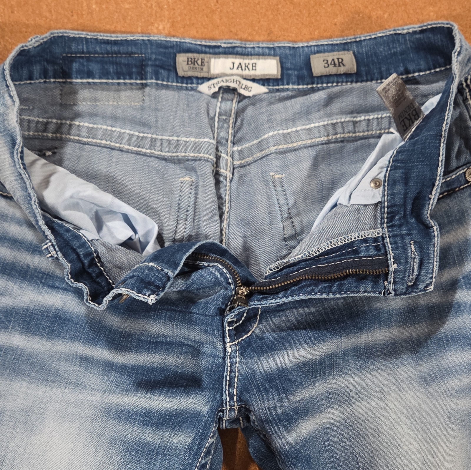 BKE Denim Men’s Jake 34R Straight Fit Jeans
