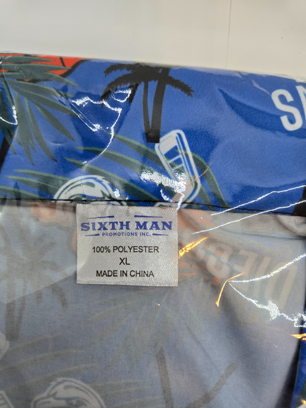 Sixth Man Mens Button Shirt XL X-Large San Diego Gulls Hockey Sailor Collar