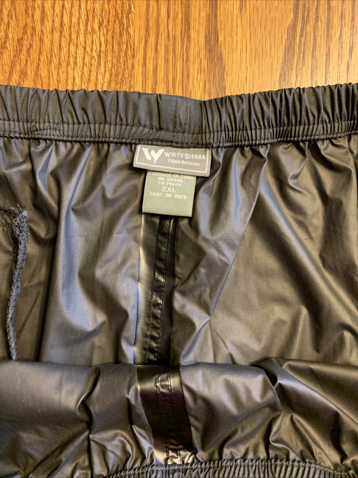 WHITE SIERRA Trabagon Black Waterproof Seam Sealed Packable RAIN PANTS 2XL NWT