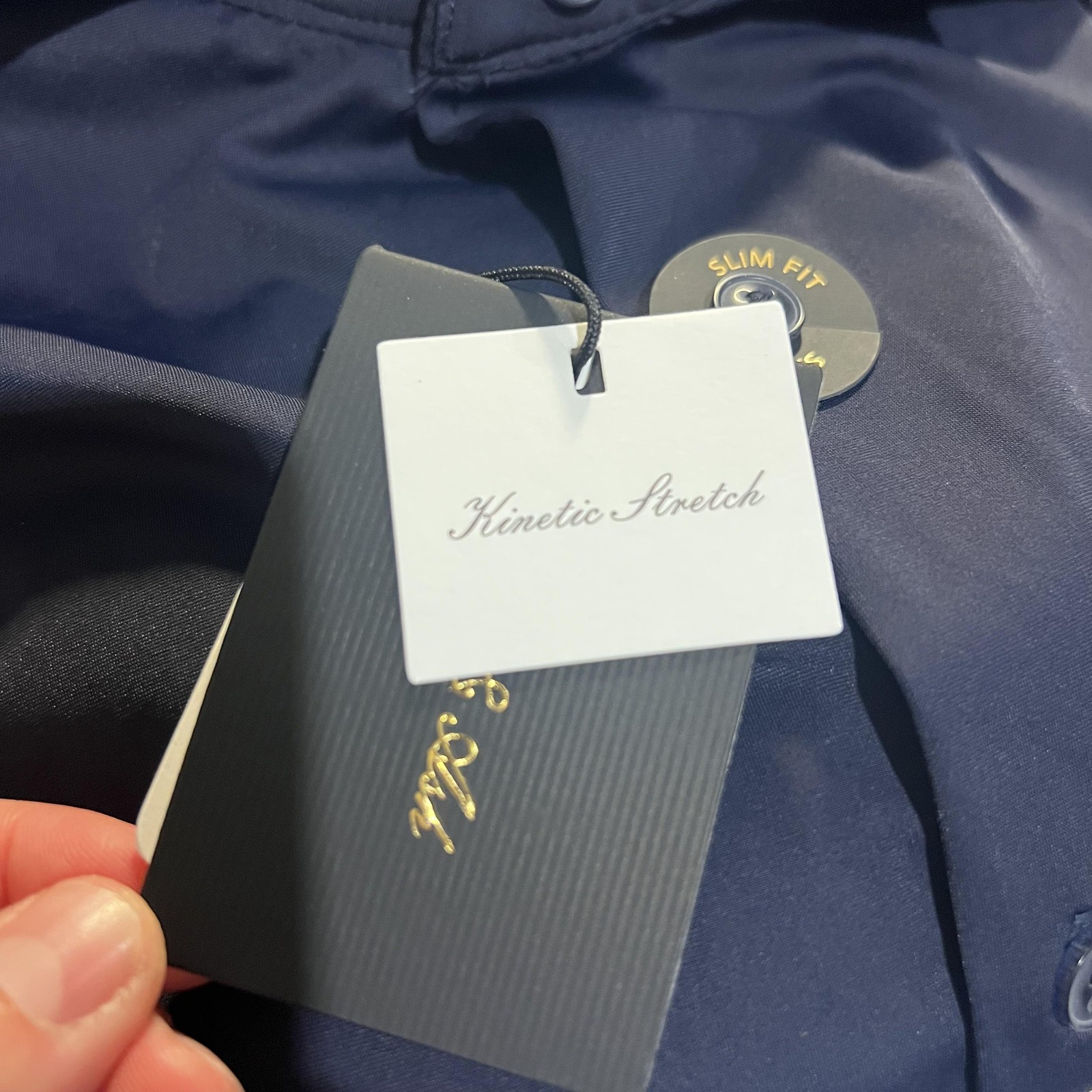 Porter & Ash Shirt Mens Medium Blue Kinetic Stretch Long Sleeve Dress Shirt