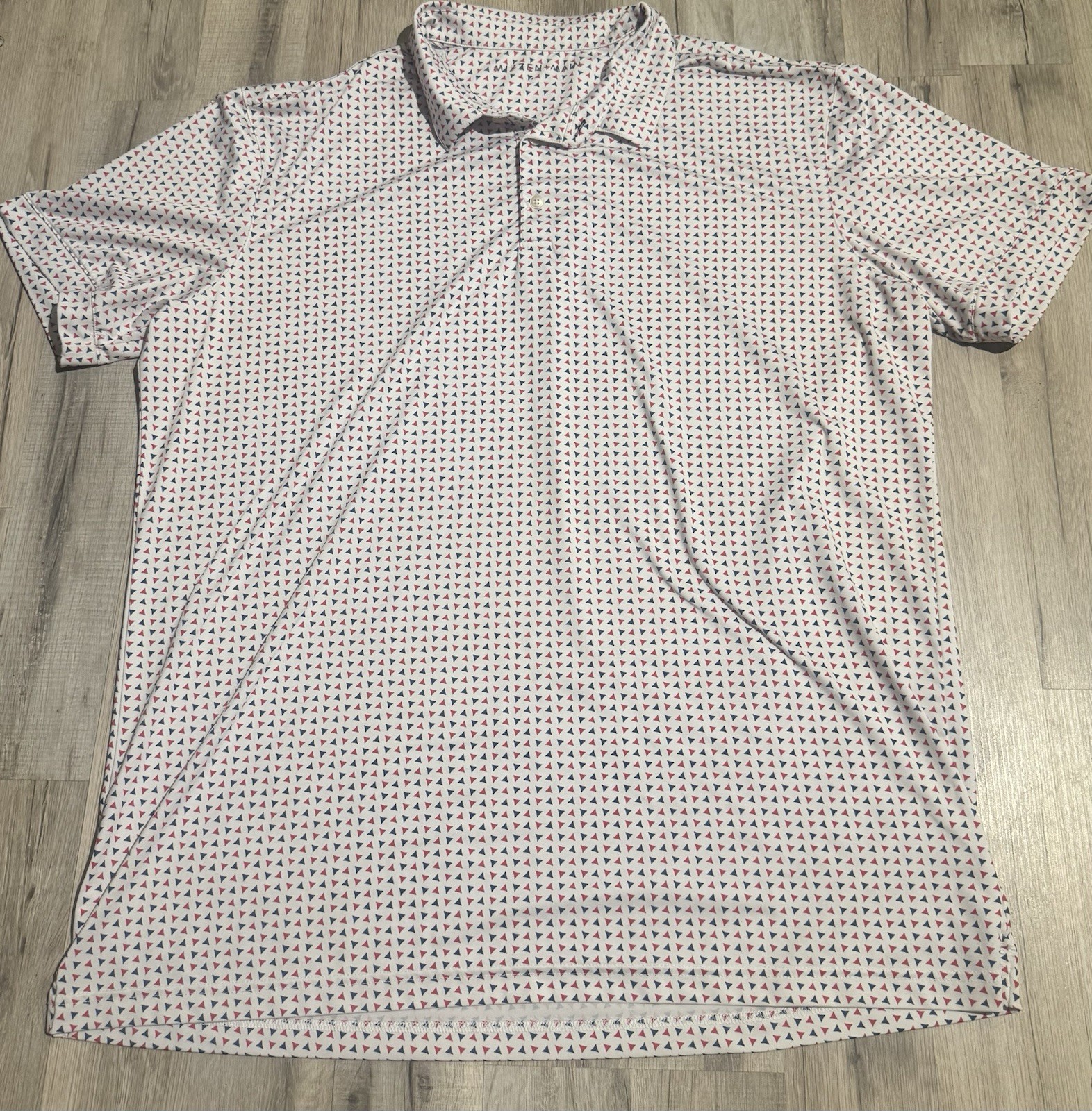 Mizzen+main Polo Shirt Mens XXL White Triangle Stretch Performance