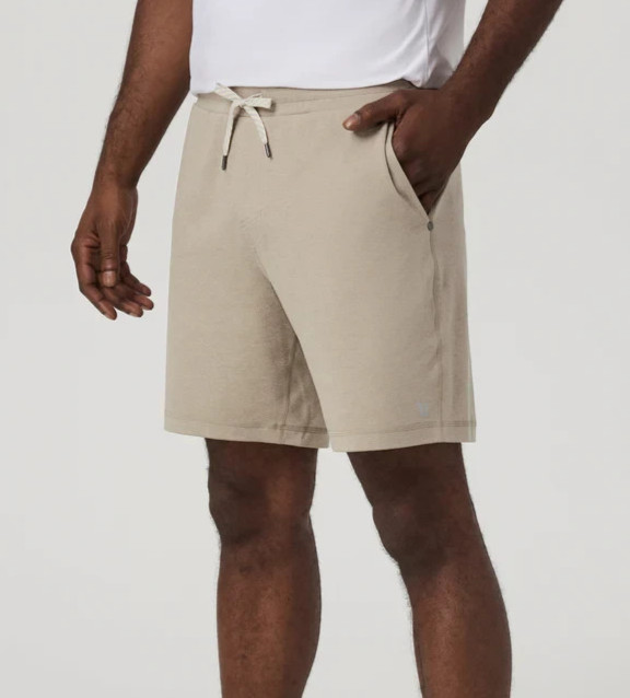 Vuori Ponto Performance Shorts 7″ – V344 – S Small – TRUFFLE HEATHER Beige Brown
