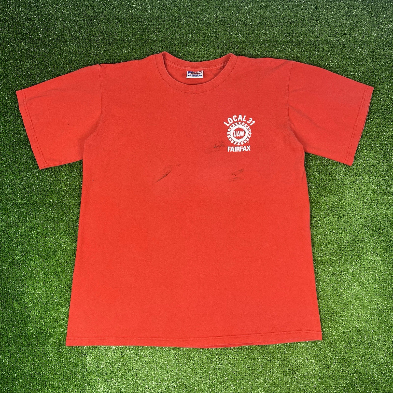 Vintage 90s UAW Union Workers Automotive T-Shirt Men’s Large Made In USA – READ