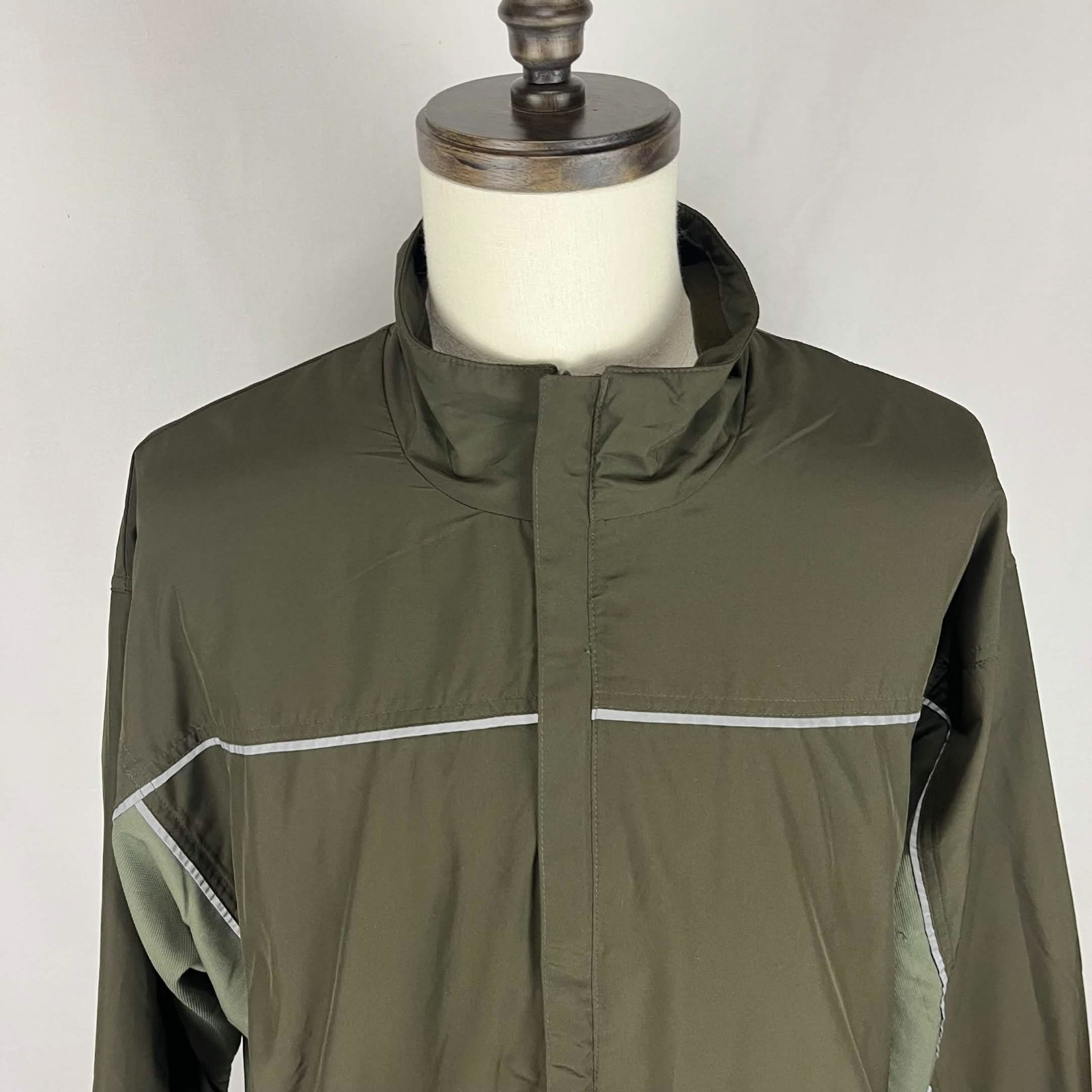GUC Roundtree & Yorke Sport Mens Olive Green Full Zip Track Jacket Size XL