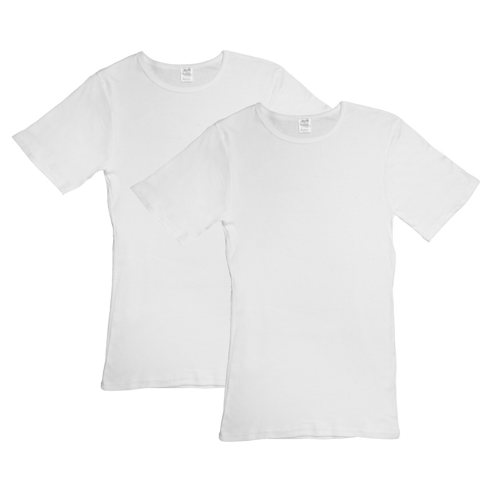 Mens Crew-neck short sleeve undershirt,100% cotton, Jack&Jill, white