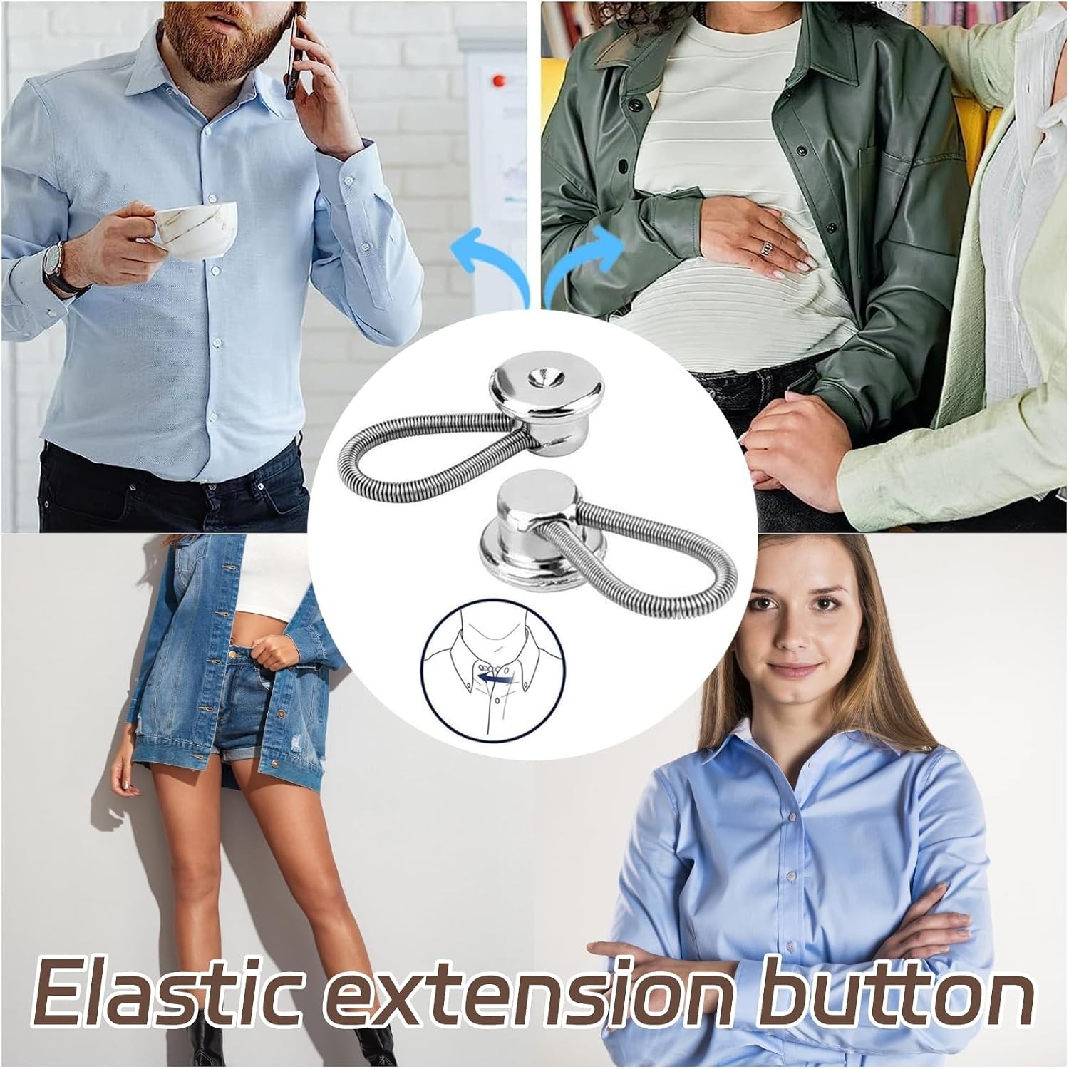 1000pcs Metal Collar Neck Waist Extender Buttons For Men Dress Shirts Pants LOT