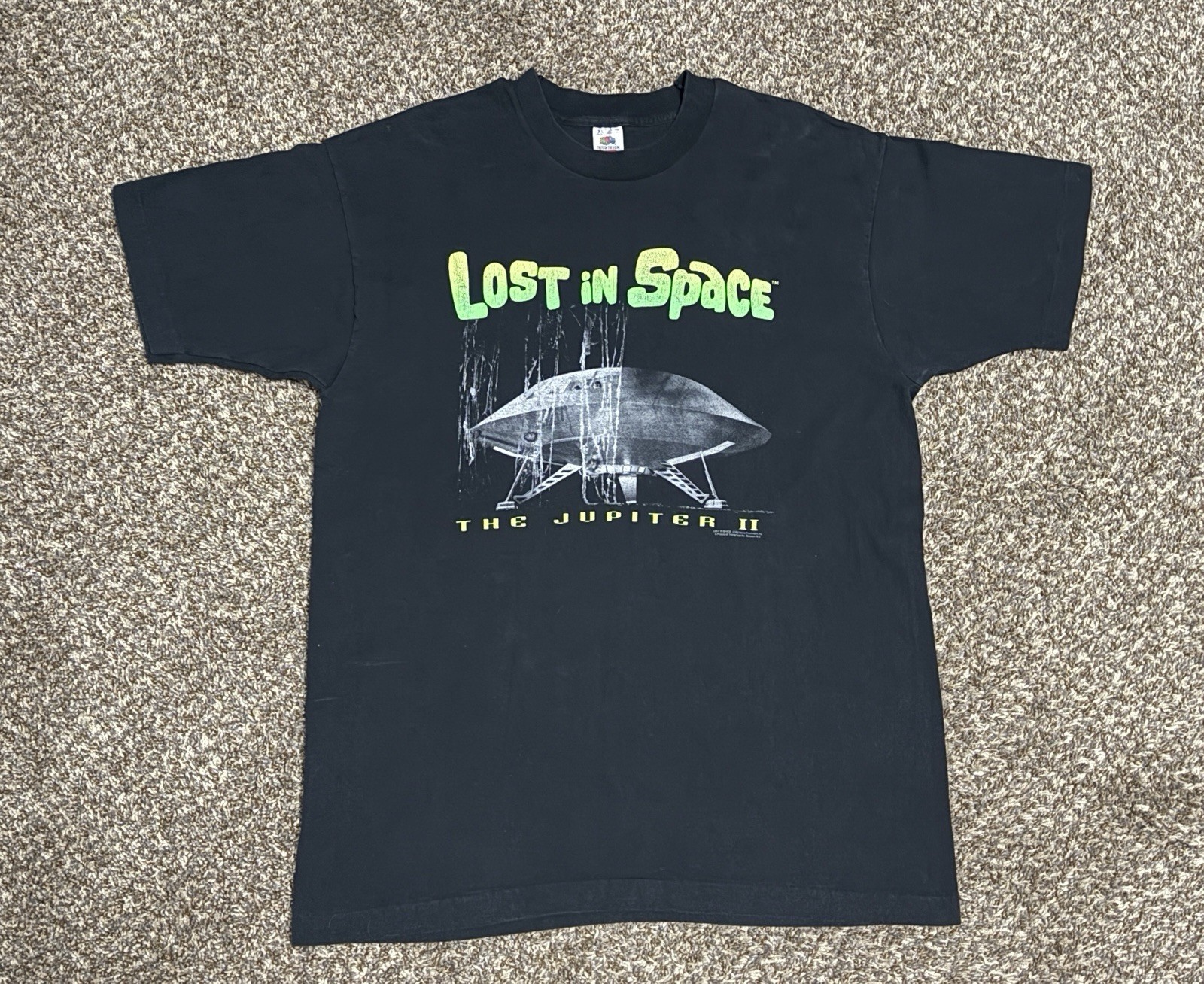 Vintage Lost In Space Shirt Juniper Two Sci Fi Tv Show Movie Promo Xl 23×31.5