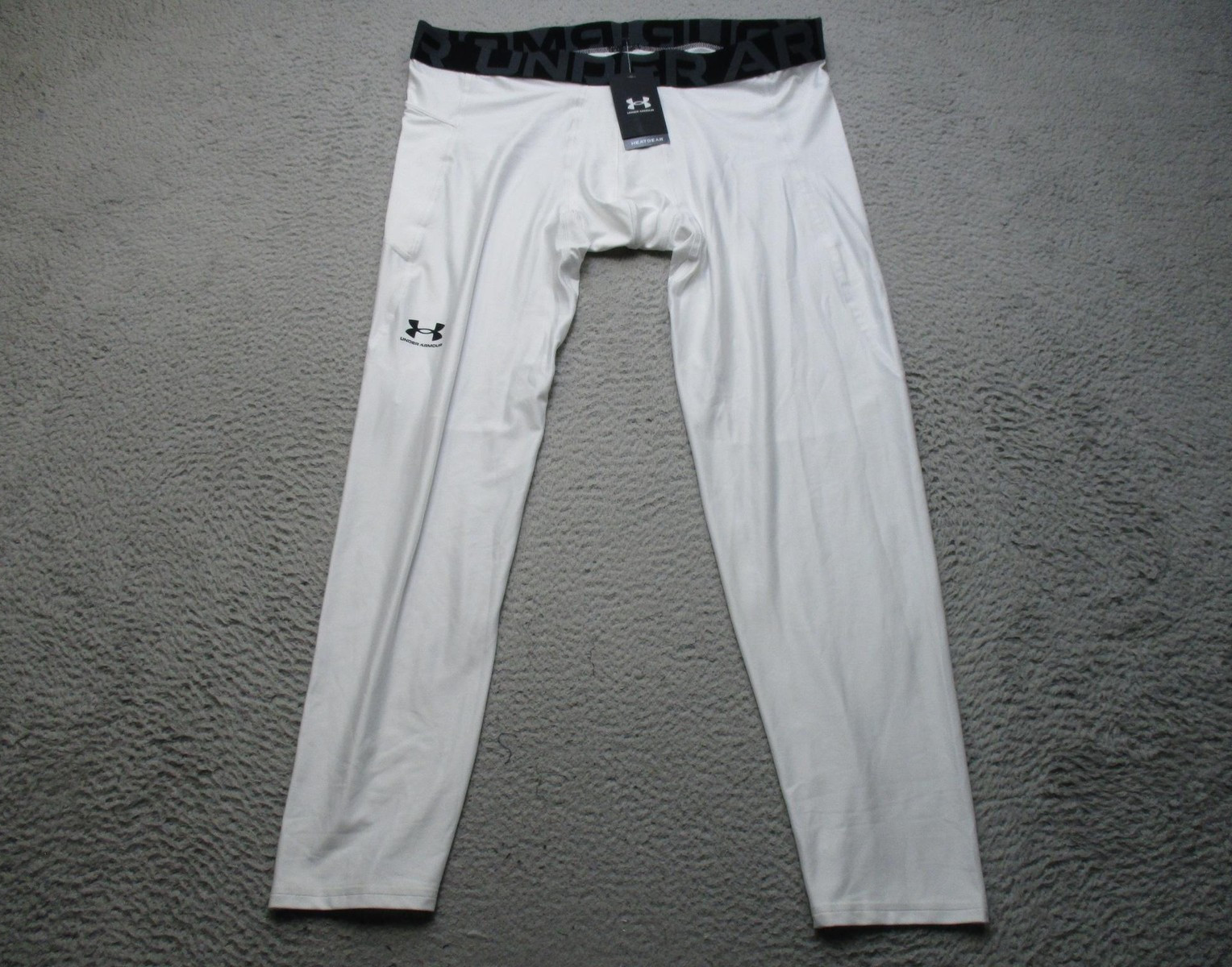 Under Armour HeatGear Armour Leggings Mens 3XLT White Compression Pants 1361586