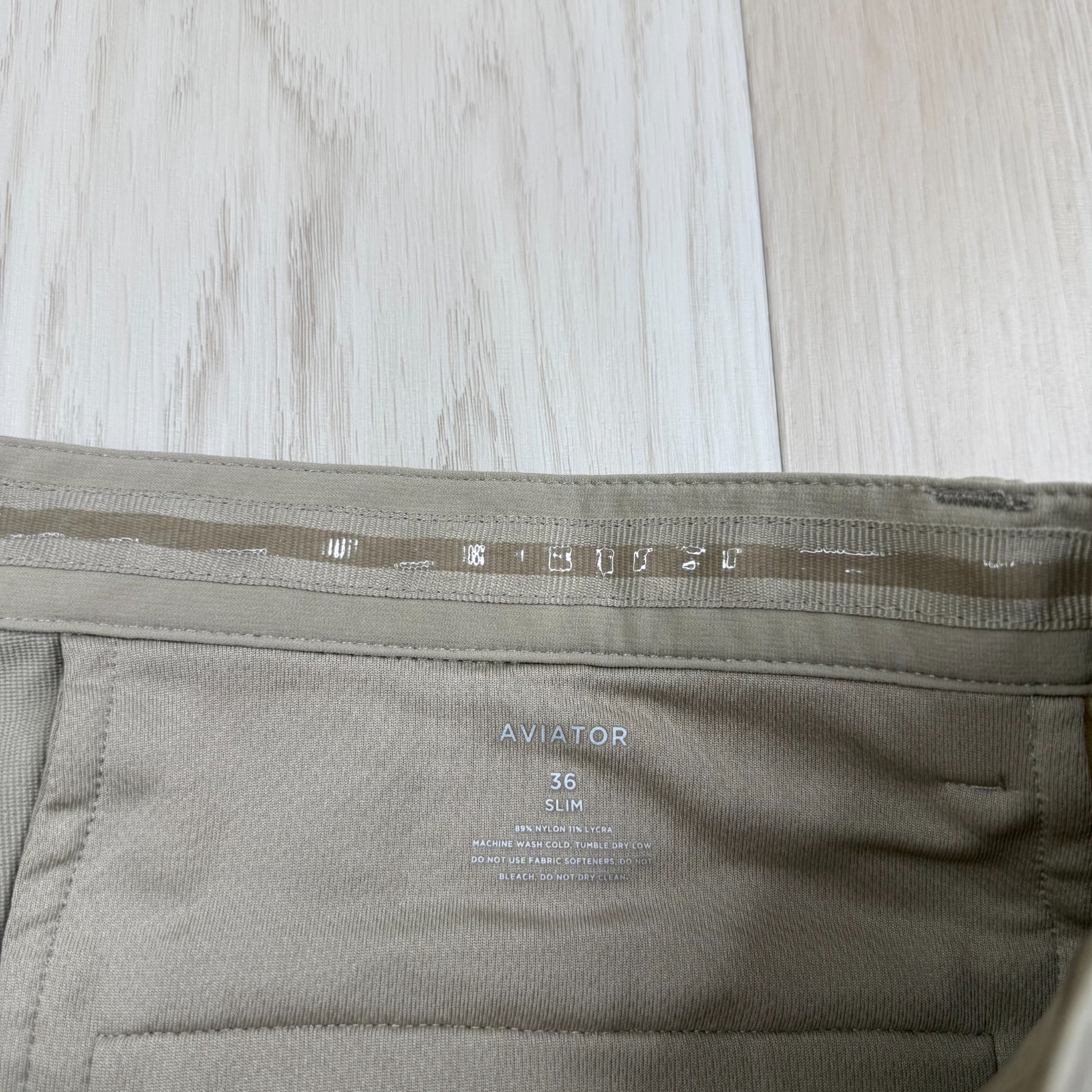 Aviator Ministry Of Supply Mens Beige Slim Fit 4-Way Stretch Chino Pants Size 36