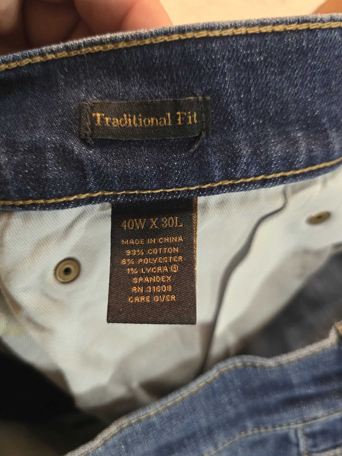 Jos A Bank Reserve Jeans 40×30 Traditional Fit Blue Denim Stretch