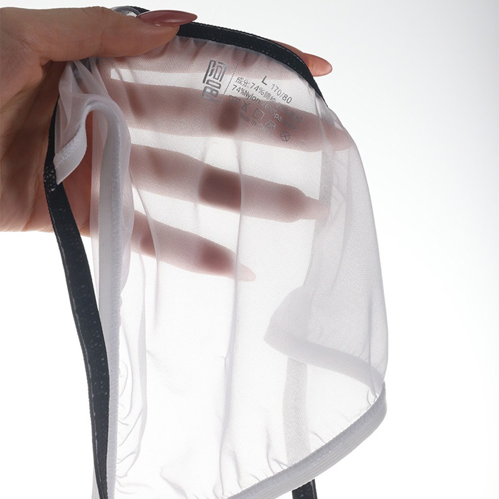 Men Sexy Ice Silk Transparent Underwear Low-rise Panties Breathable Pouch Briefs