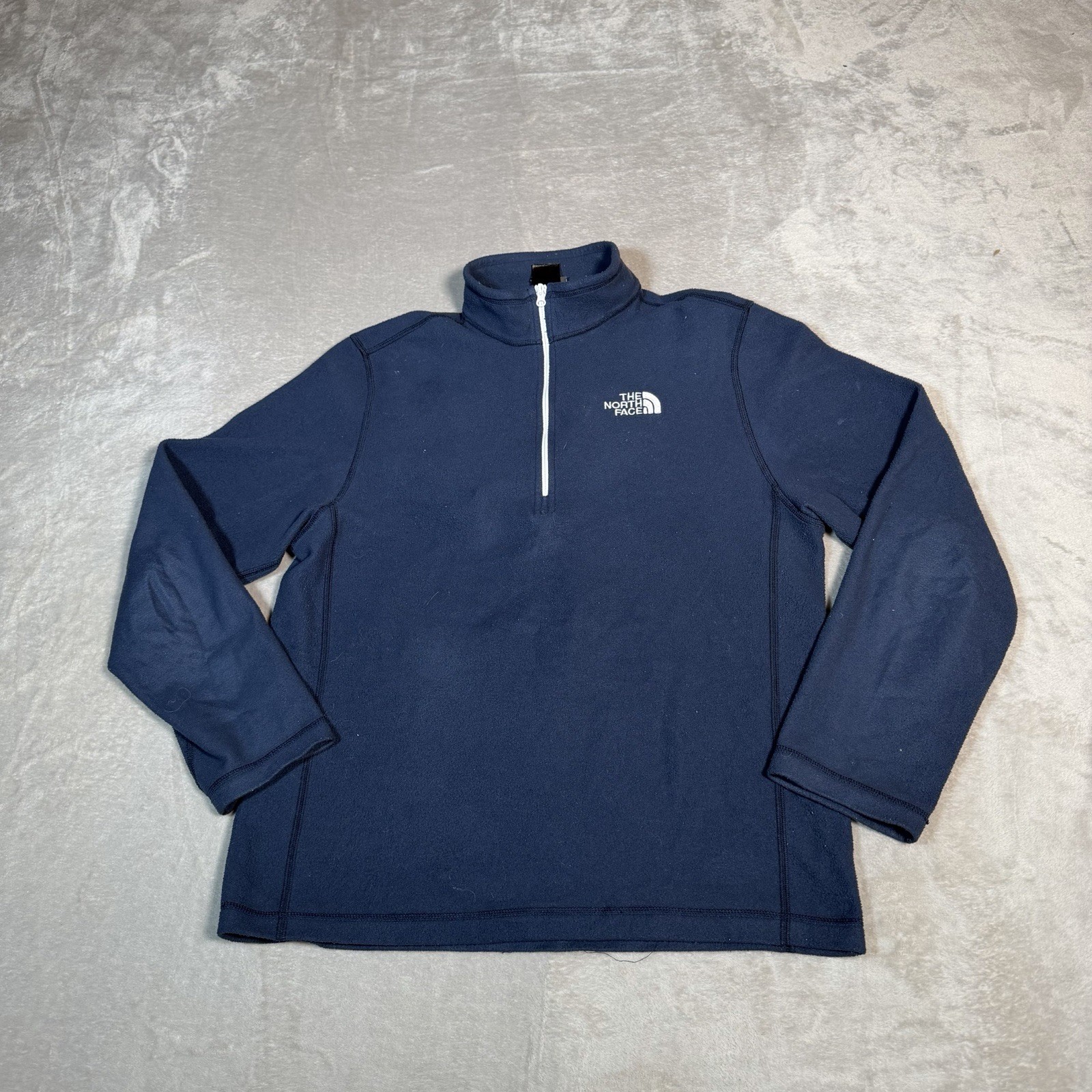 The North Face Jacket Mens Medium Blue White Pullover Sweater 1/2 Zip Casual