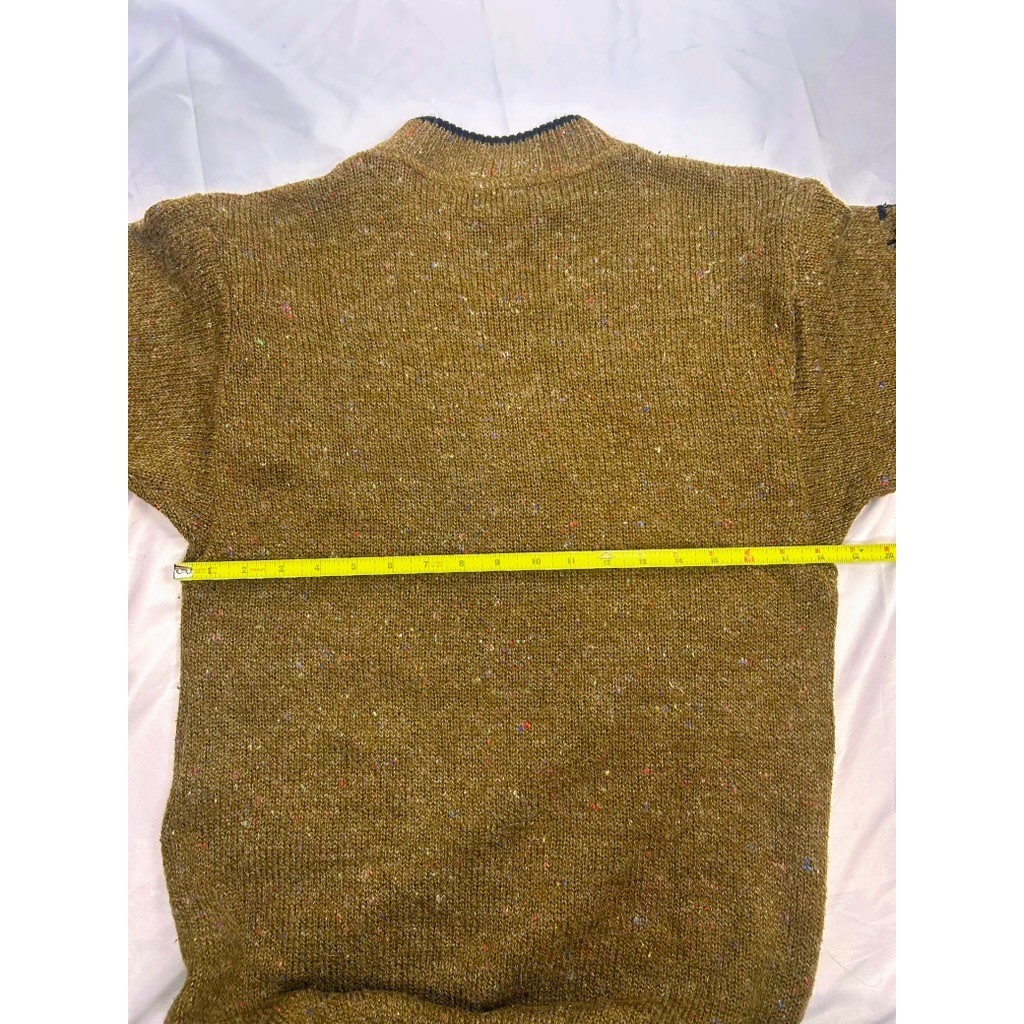 Vintage 80s Nencini Fieldstone Flecked Wool Blend Sweater Olive Heritage Outdoor