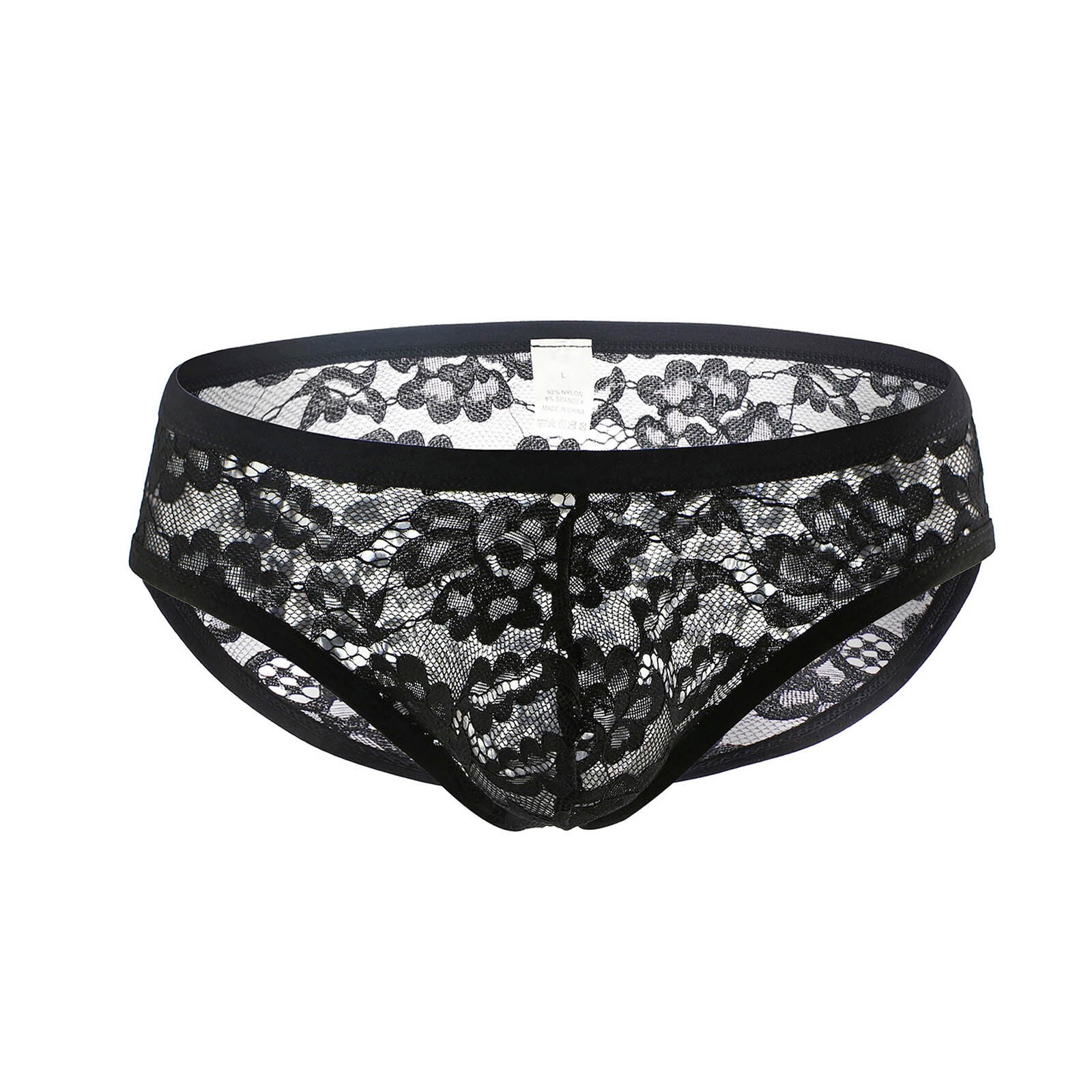 Men Sexy Lace Briefs Pouch Lingerie Bikini Underwear See Through Underpant Thong