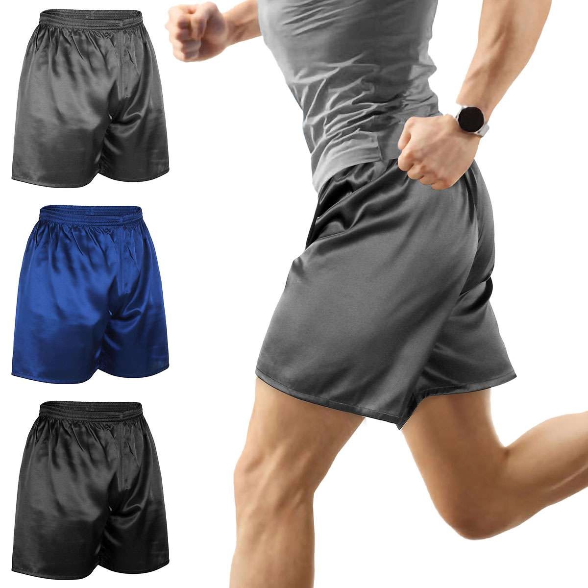 Mens Satin Silk Boxers Shorts Sleepwear Underwear Pants Nightwear Pyjamas Bikini