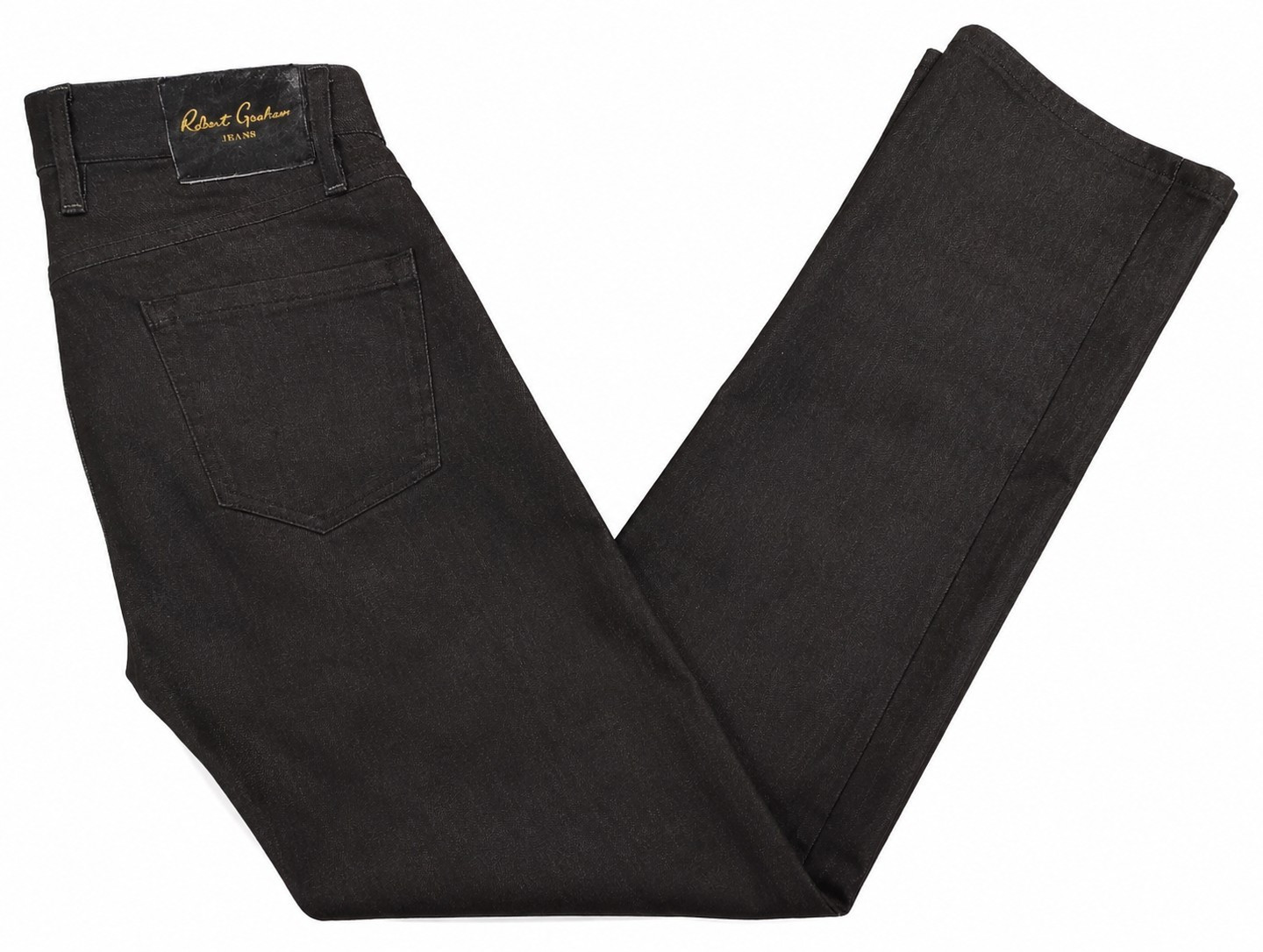 Robert Graham Black Dark Wash Denim Jeans Classic Fit Straight Leg Mid Rise