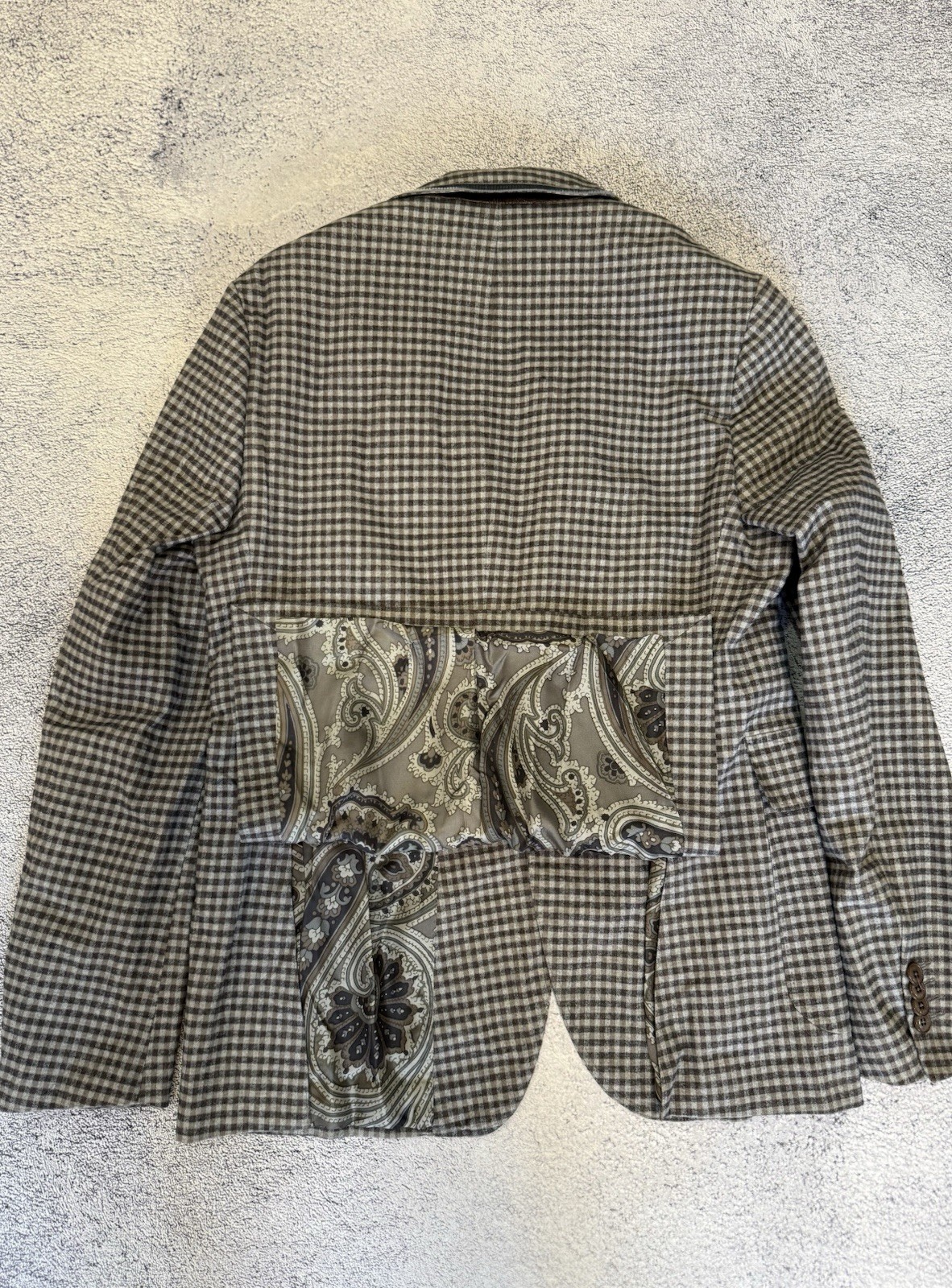 ETRO Blazer 50 IT 40 US Made in Italy Check Jacket Cotton Silk Paisley Lining