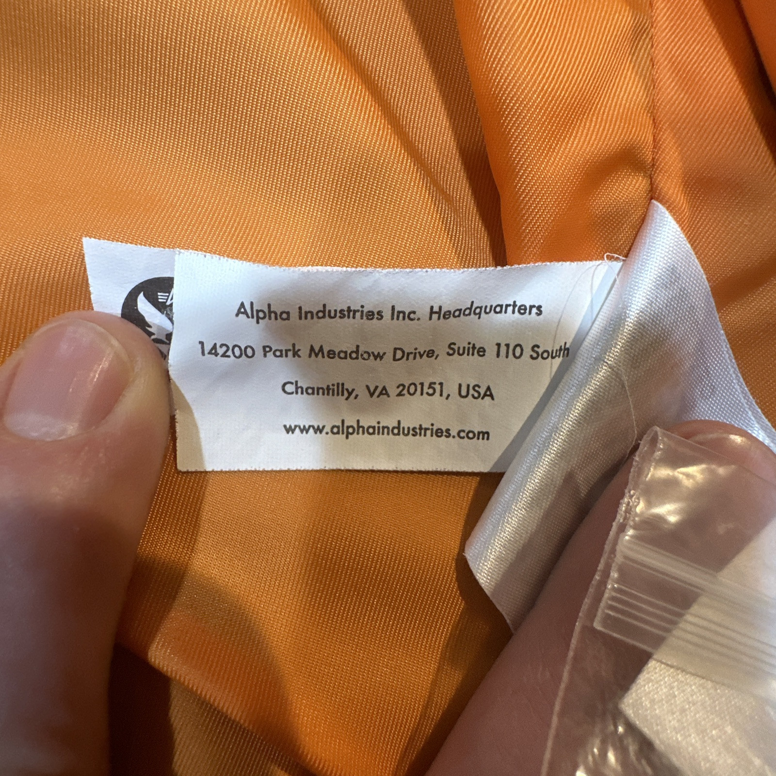 Alpha Industries Inc. Official U.S. Defense Department Contractor Bomber Jacket