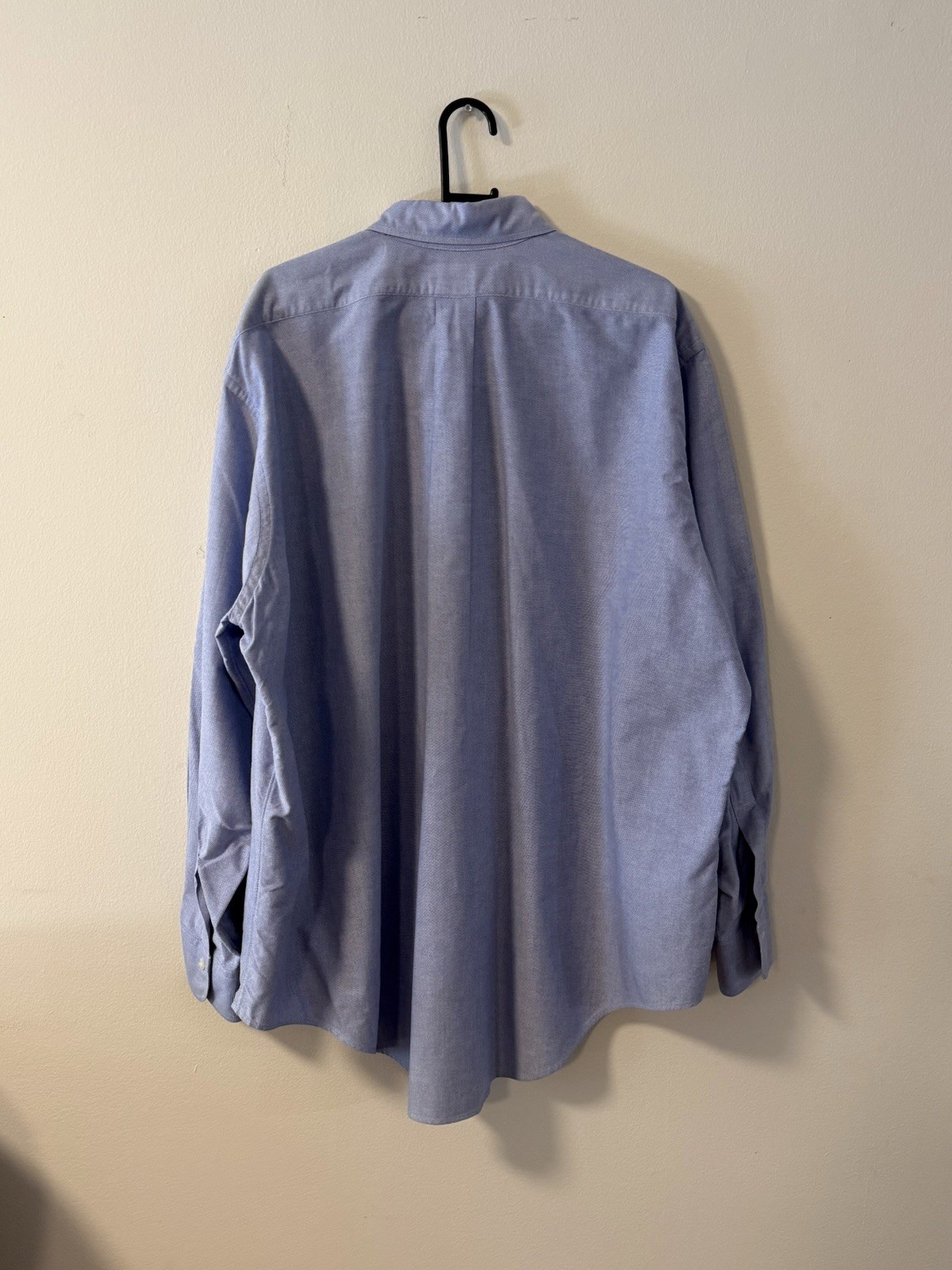 Mercer & Sons Blue Solid Cotton Oxford Button-Down Dress Shirt 18 35 Made in USA