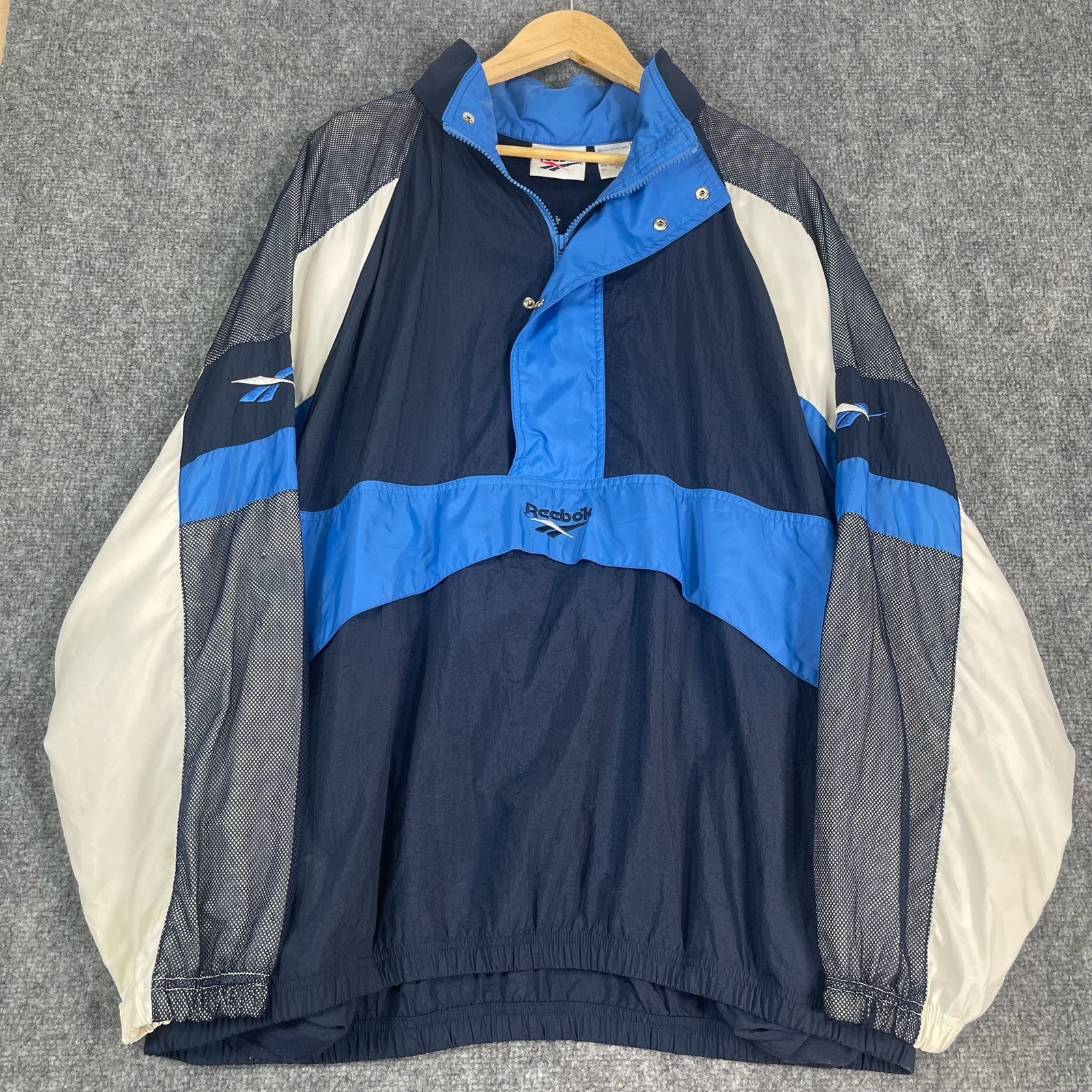 Vintage 90s Reebok Colorblock Pullover Anorak Windbreaker Jacket