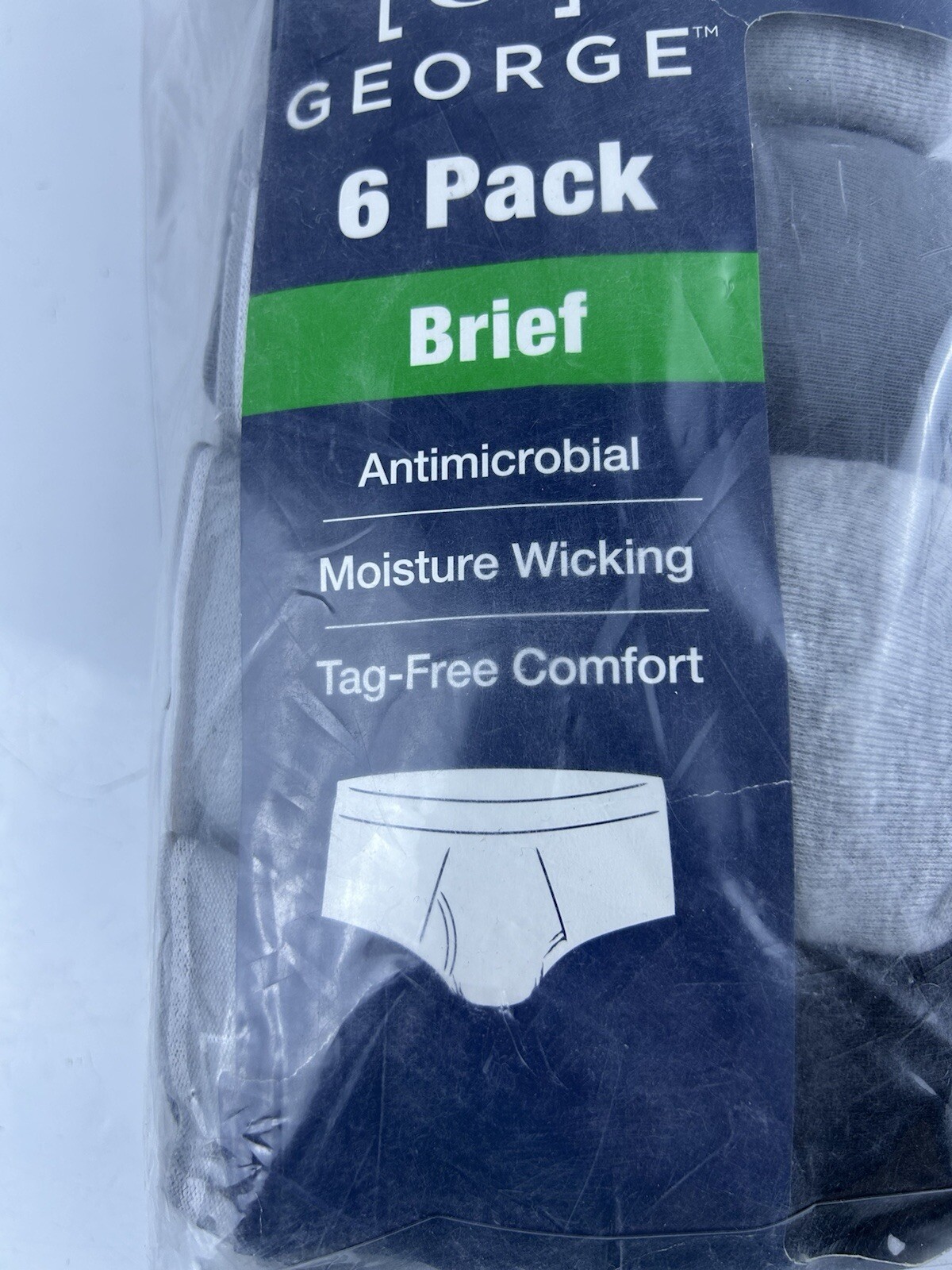 George 6 Pk Moisture Wicking Briefs Tag-Free Comfort Sz 3XL NEW