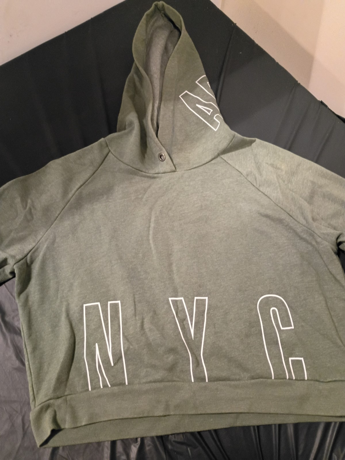 Aéropostale Green NYC Graphic Logo Pullover Fleece Hoodie, Size L