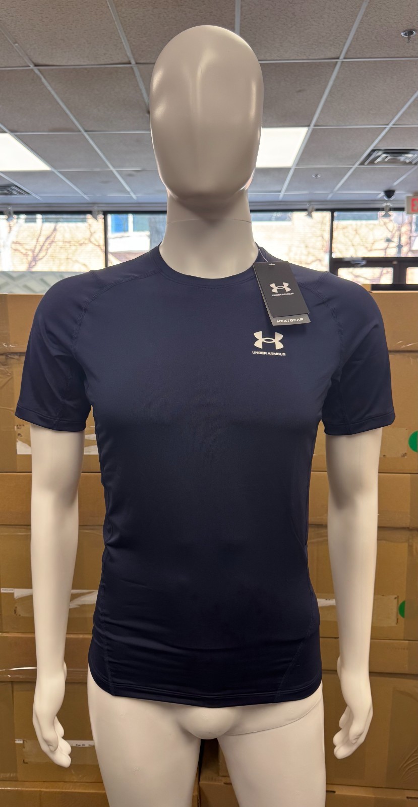 Under Armour Mens HeatGear Compression Short Sleeve T-Shirt (Navy / Size S)
