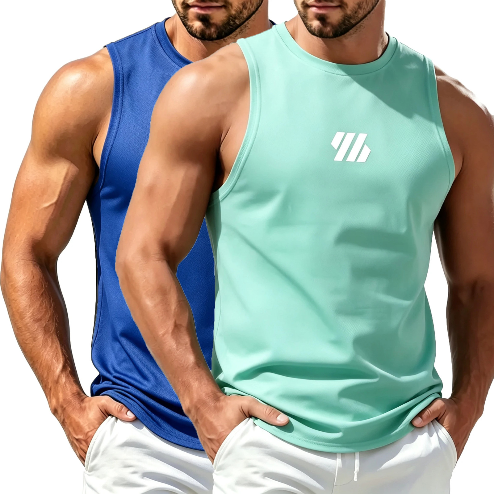 Men’s Casual Fitness Tank Top Sportswear Sleeveless Shirt Male Mesh
