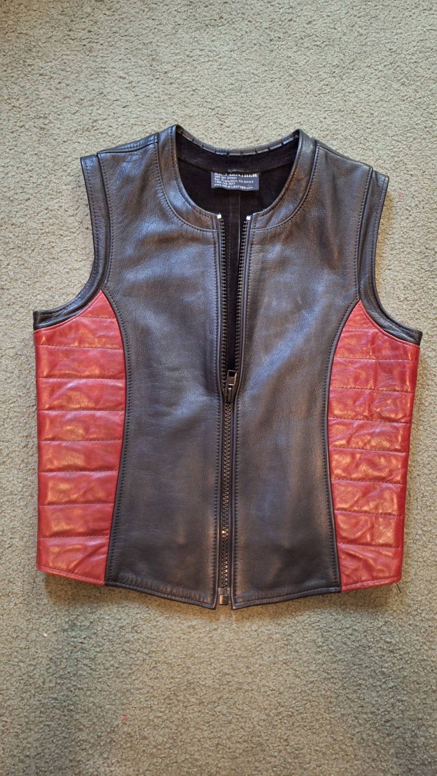 Mr S Leather Vest Zip-Up Quilted Folsom Dore Gay Fetish BLUF LGBTQ+ 38 Chest, S