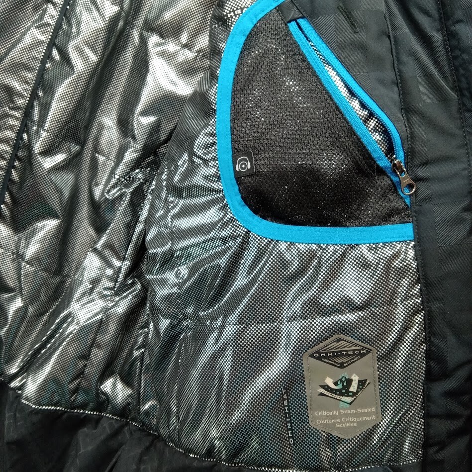 Columbia Jacket Mens Large Black Omni Tech Waterproof Breathable Thermal Comfort
