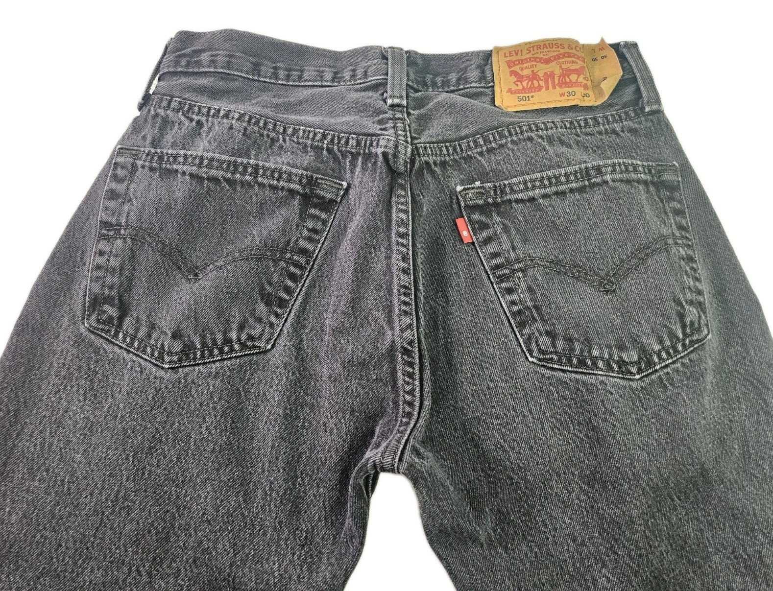 Levi’s 501 Original Fit Button Fly Jeans Men 30×29 (Tag 30×30) Black Straight