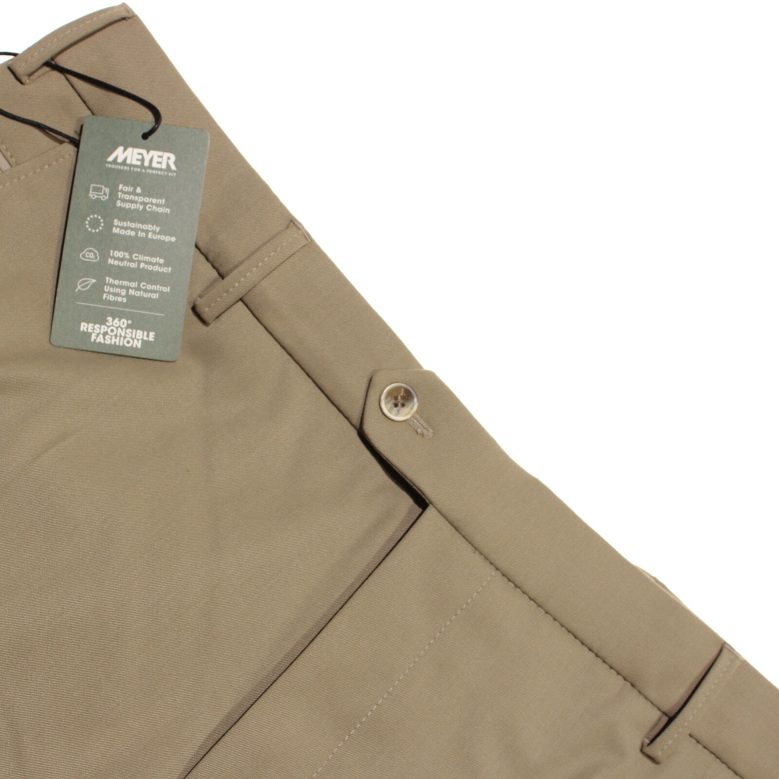 Meyer NWT Dress Pants Size 28 Stocky (42 US) Bonn In Solid Beige Wool Blend