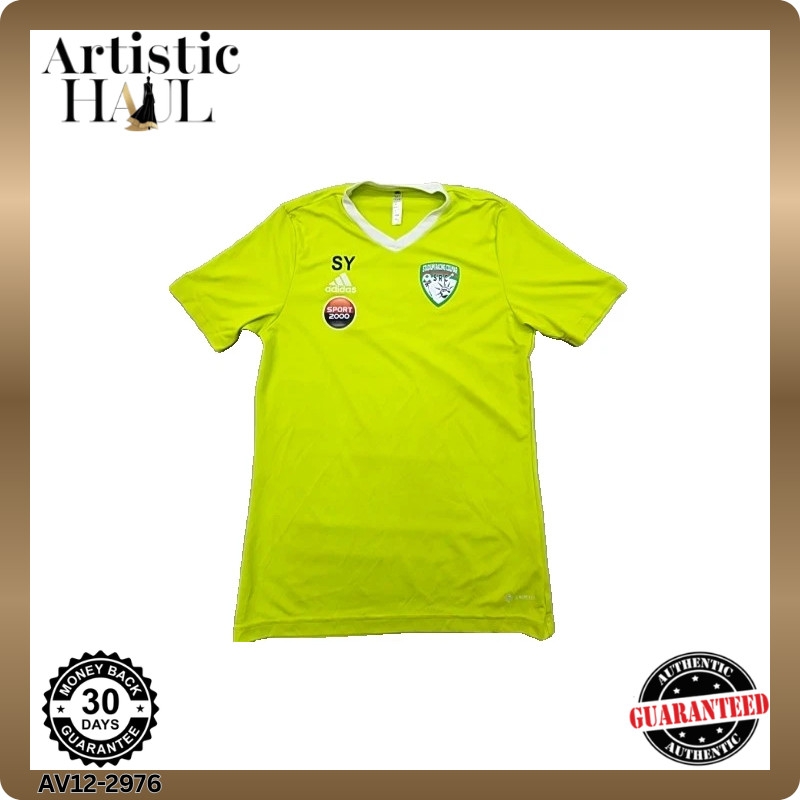 Adidas Unisex Green Soccer Jersey Short Sleeve V-Neck Size M