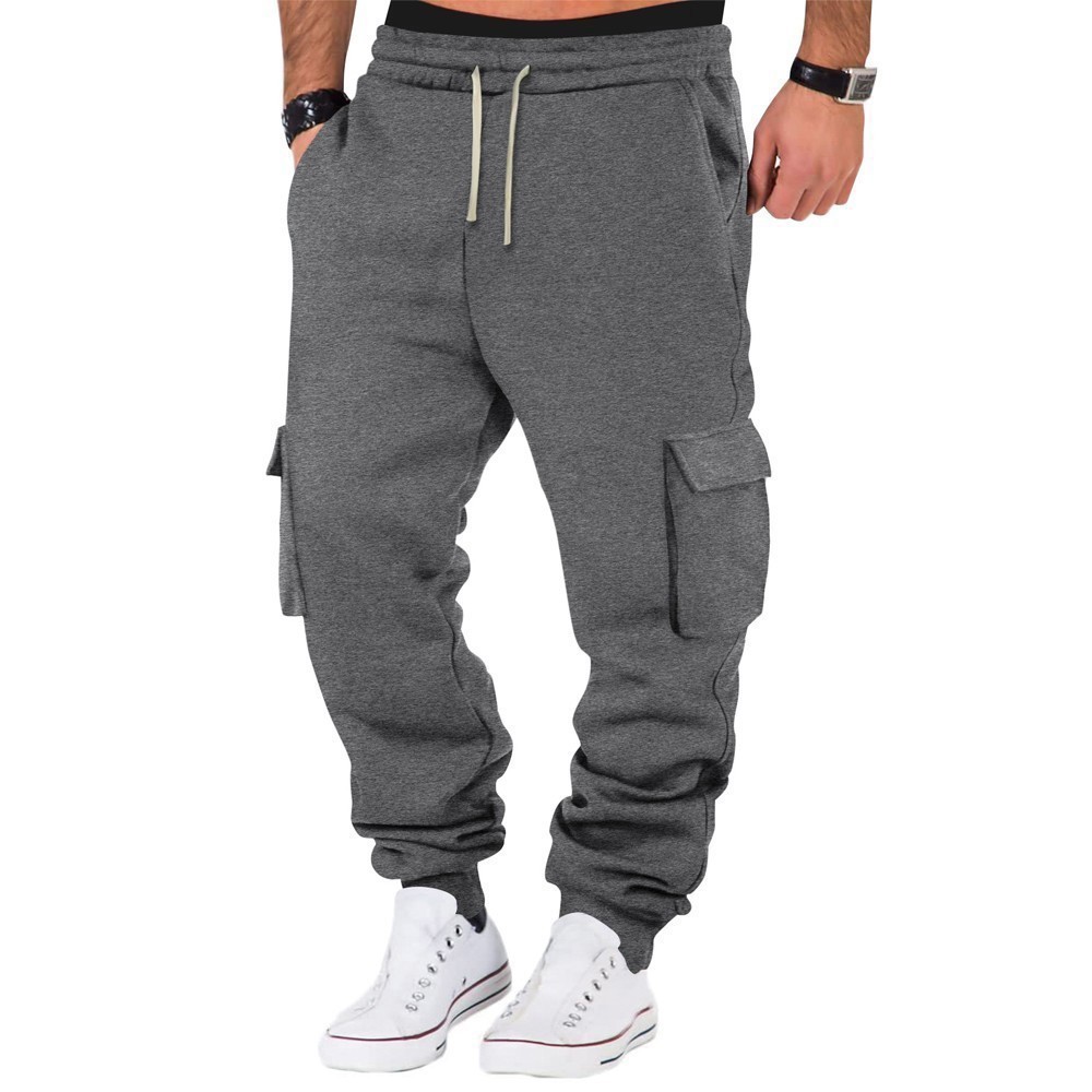 Men’s Winter Warm Activewear Cargo Track Pants Fleece Layer Joggers Sweatpants