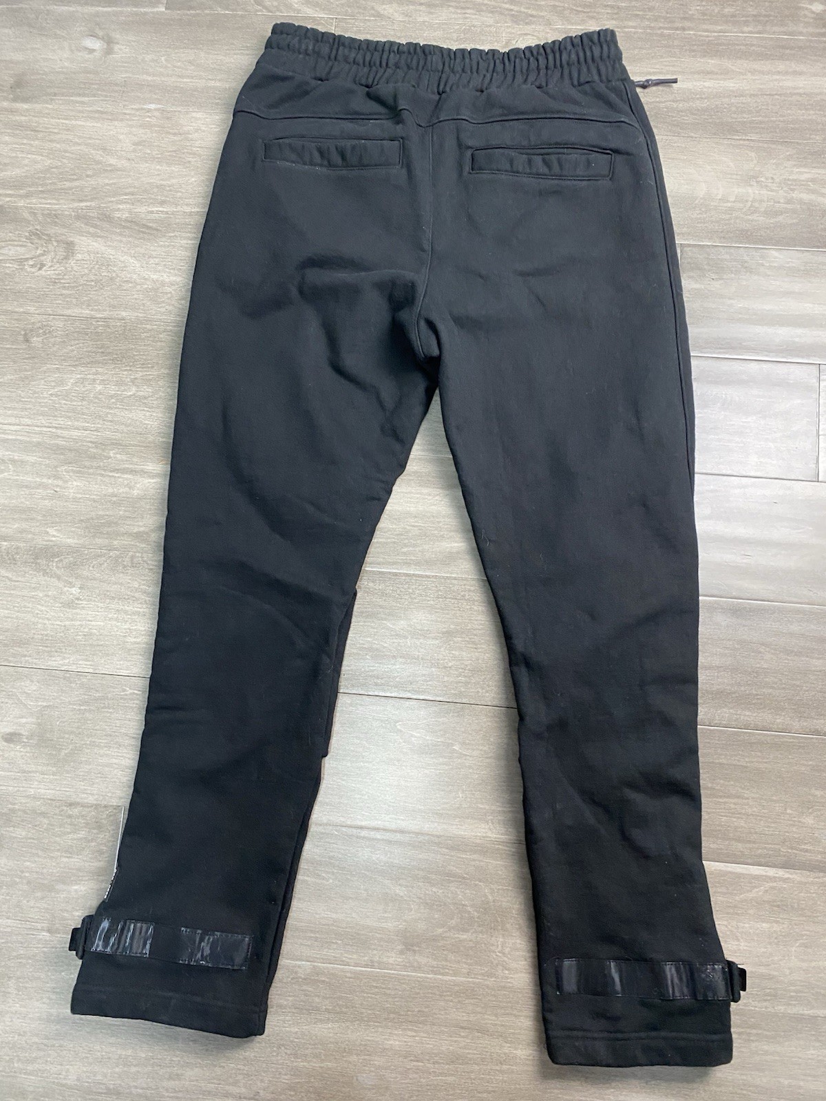 ASRV 0998 Herringbone Terry Snap Button Strap Sweats Black Men’s Sz L Heavy