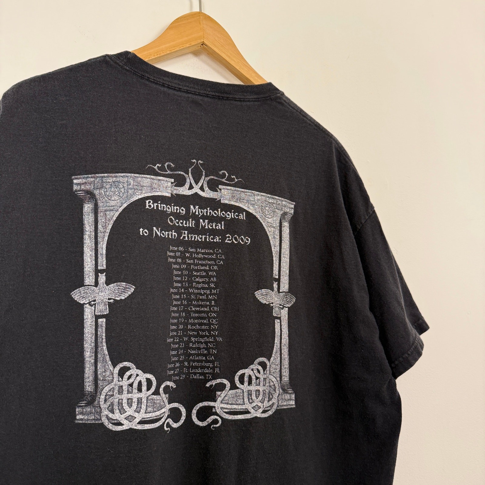 Vintage Y2K Absu Death Black Metal Band Tour Concert Tee Shirt XL Streetwear